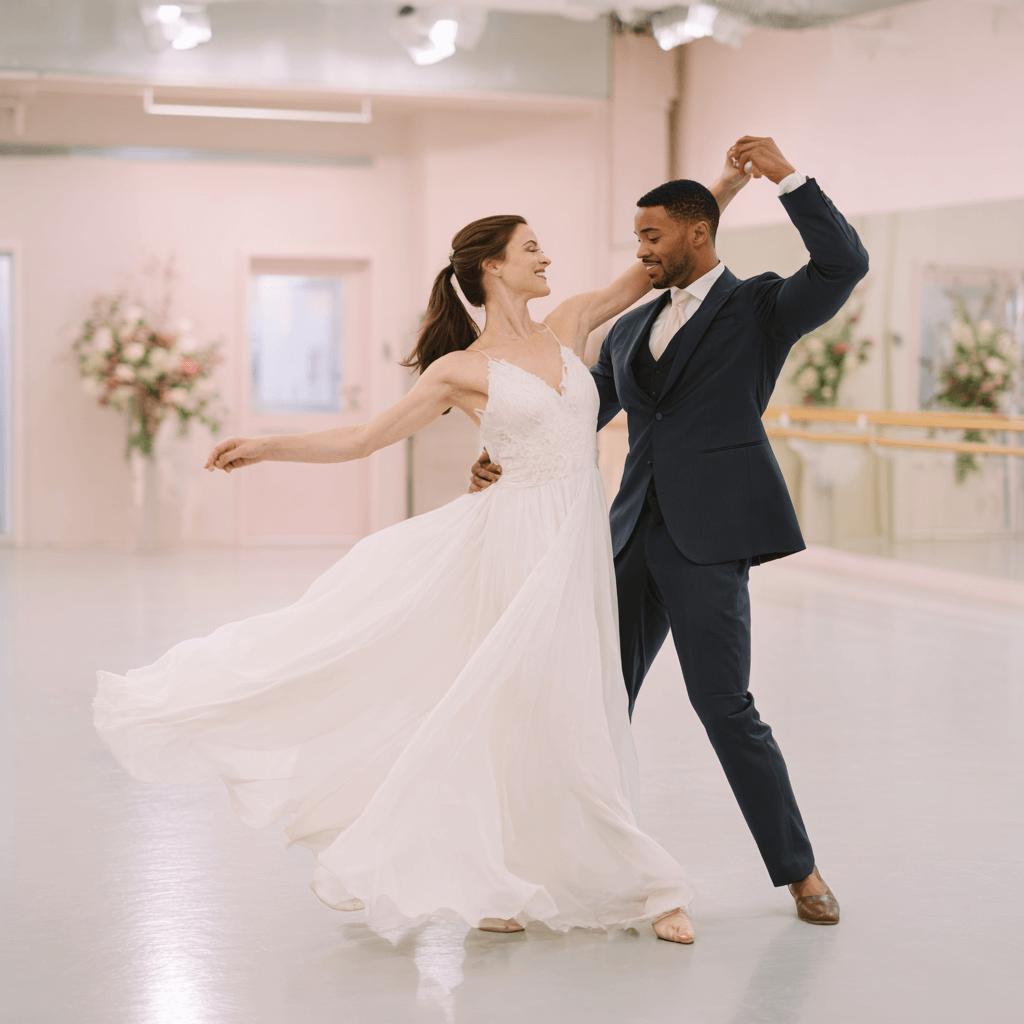 Wedding couple dancing